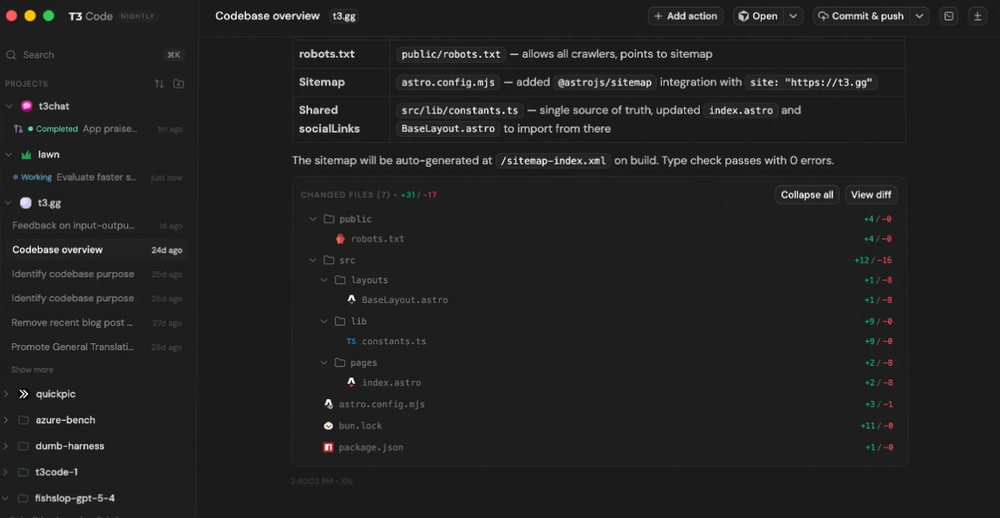 T3 Code Screenshot 1