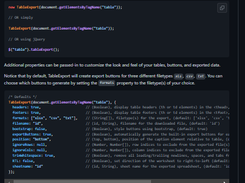 TableExport Screenshot 1