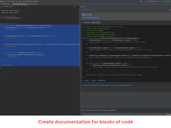 Create documentation for blocks of code