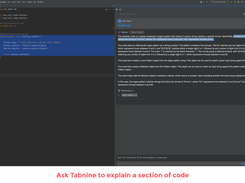 Ask Tabnine to explain a section of code