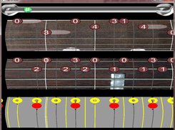 Horizontal display with guitar bass and drums