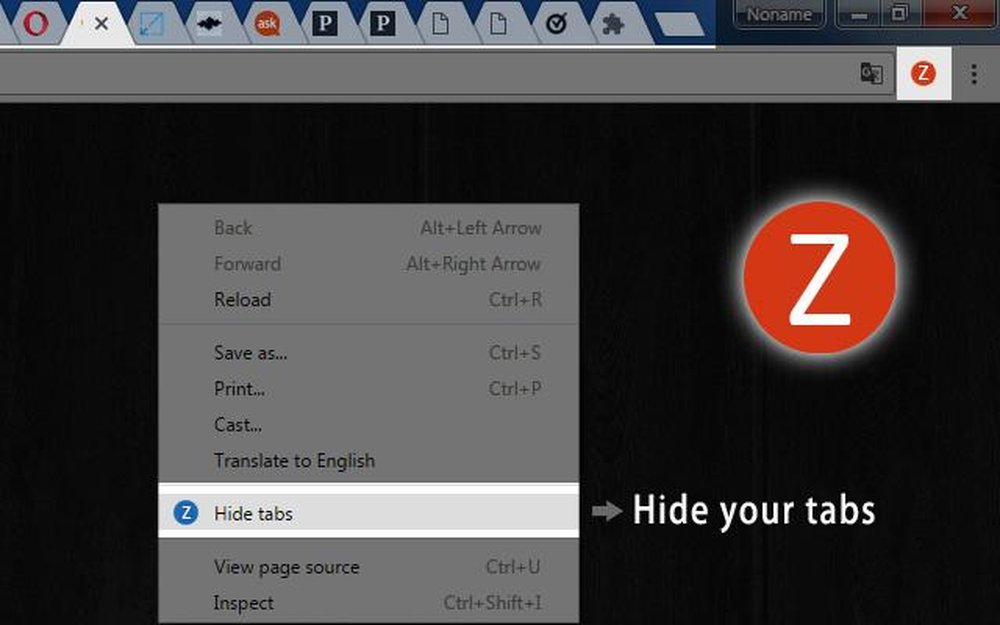 Tabs Hide Button Screenshot 1