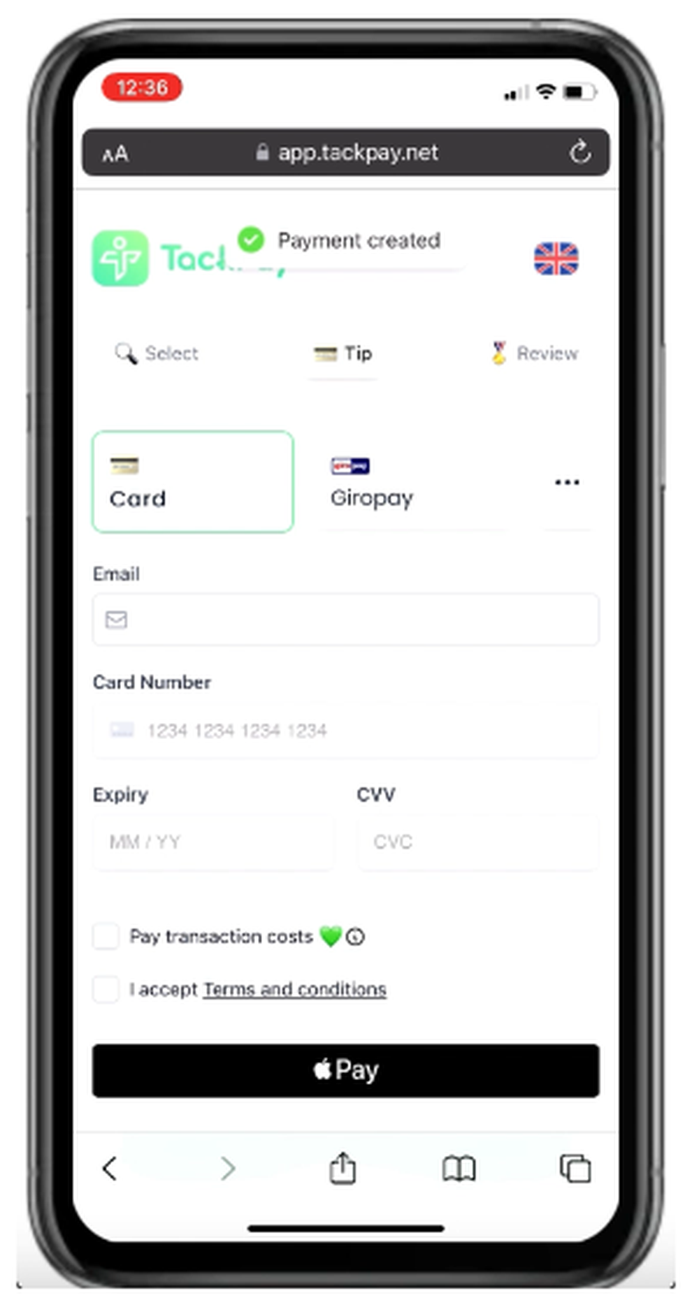 TackPay Screenshot 1