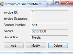 invoice line item maintenance