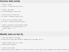 TaffyDB Screenshot 1