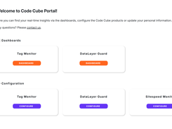 Tag Monitor by Code Cube portal