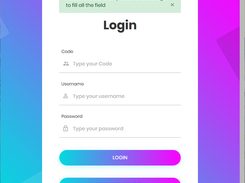 Login page