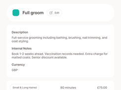 Tailly service profile view