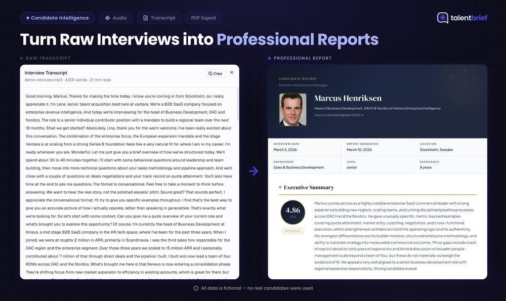 TalentBrief Screenshot 1