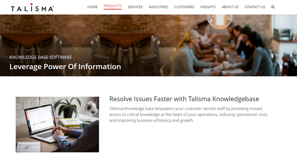 Talisma Knowledgebase Screenshot 1