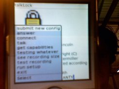 the talkLock menu