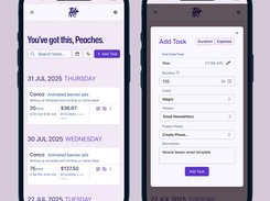 Screenshot of the TallyHo app on a mobile device showing time tracking on the go