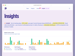 TallyHo app screen with concise insights showing how you’re tracking against goals