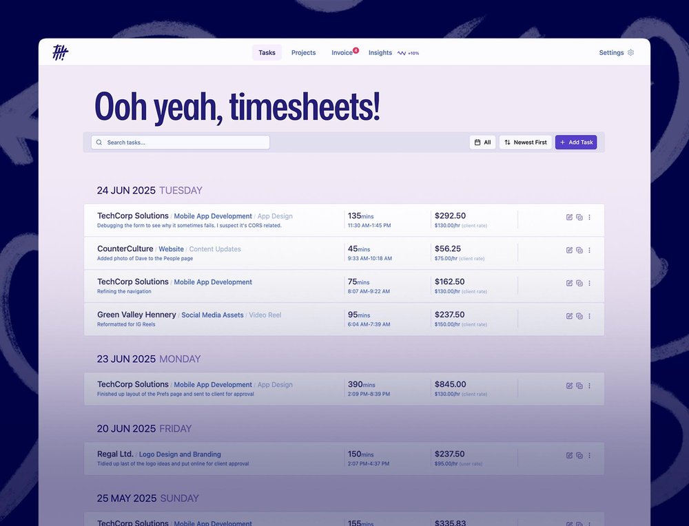 Screenshot of the TallyHo app’s clean, modern interface