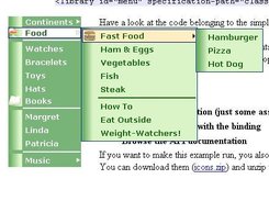 Vertical menu with opened sub menu