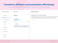 Affiliate Portal Notifications
