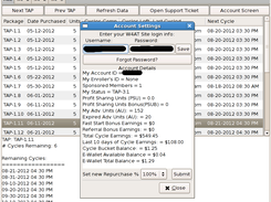 Tap Manager Account Details Screen