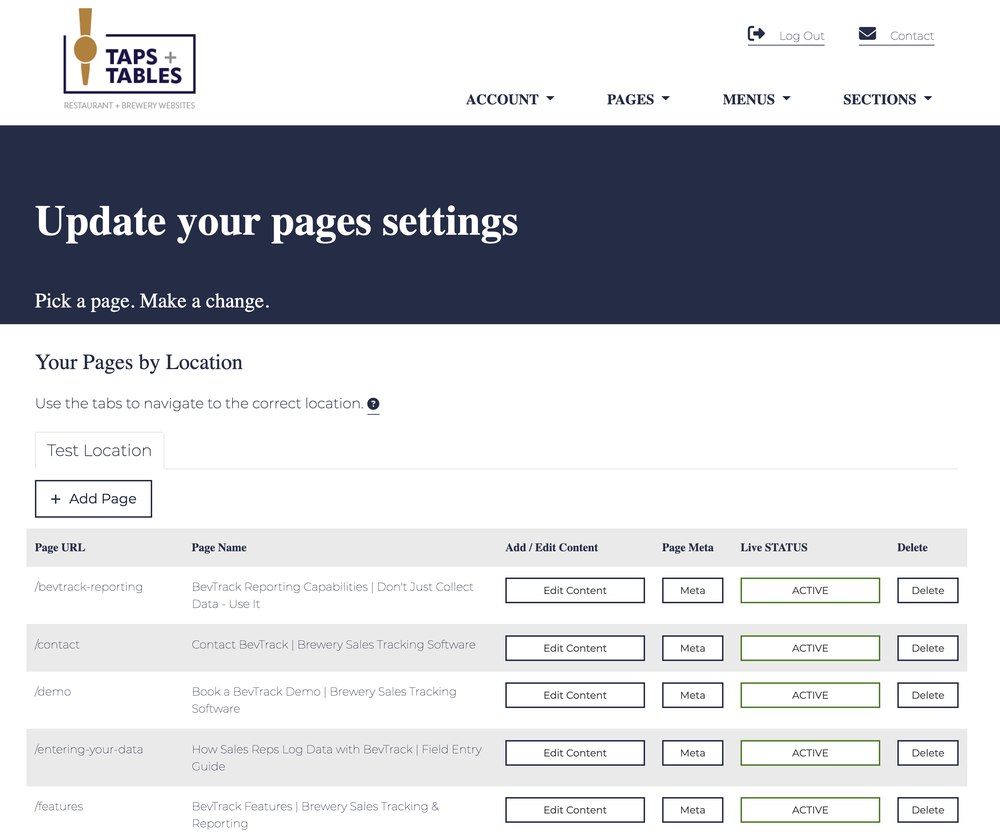 Pick a page to edit or add a new page to your site.