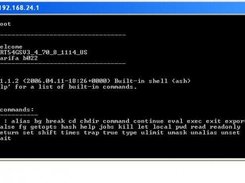 Telnet session screen