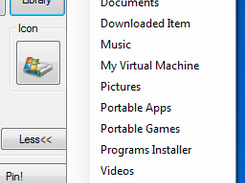 You can easily select your Library as target, by clicking this button