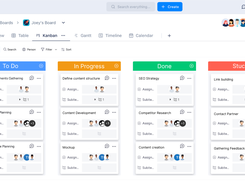 Task management with kanban view