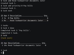 Taskwarrior Screenshot 1