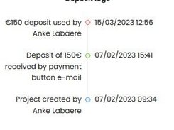 Deposit history