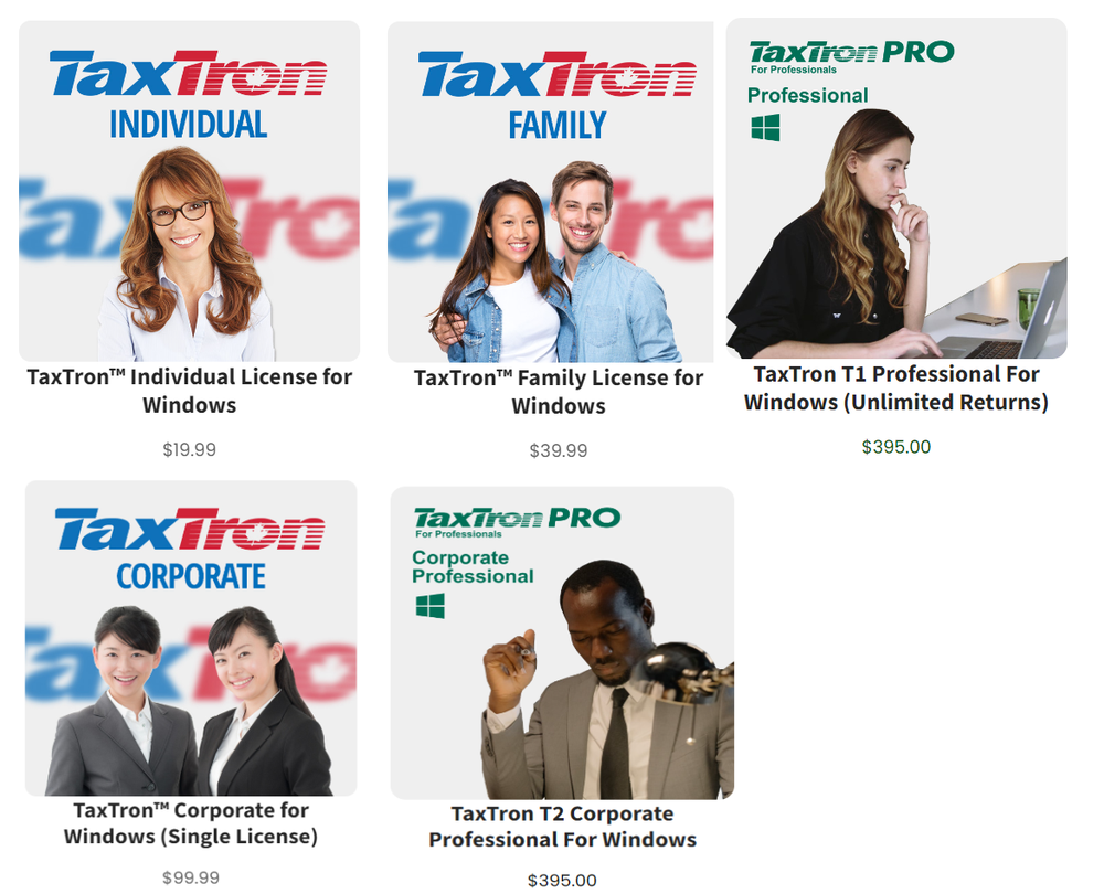Windows TaxTron Price Package