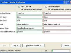 Duplicate contact removal window