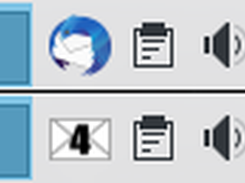 KDE system tray with mail icon