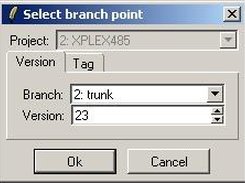 Create new branch: Select branch point