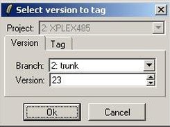 Create new tag: Select tag version