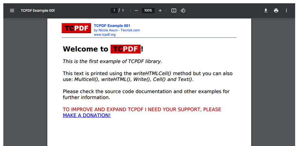 TCPDF Screenshot 1