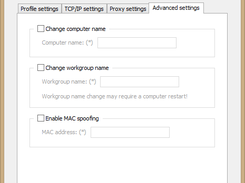 Main window - Advanced settings tab (TCP/IP Manager v4.0.0.22)