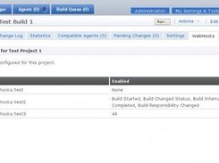 A WebHooks tab is added to the build page.