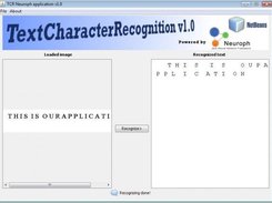 TCR Neuroph -Text Character Recognition Screenshot 2