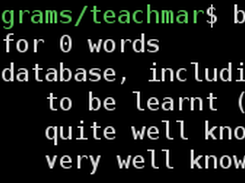 Teachmar showing database summary