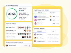 Time tracking and attendance at a glance