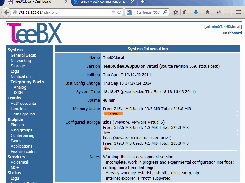 TeeBX dashboard taken at development revision 363