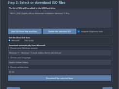 Choose ISOs and download ISO from Microsoft server
