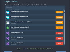 Select the softwares to fresh installing  for Server Boot Mode