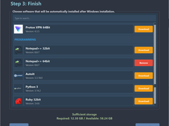 Select the softwares to fresh installing  for USB Boot Mode