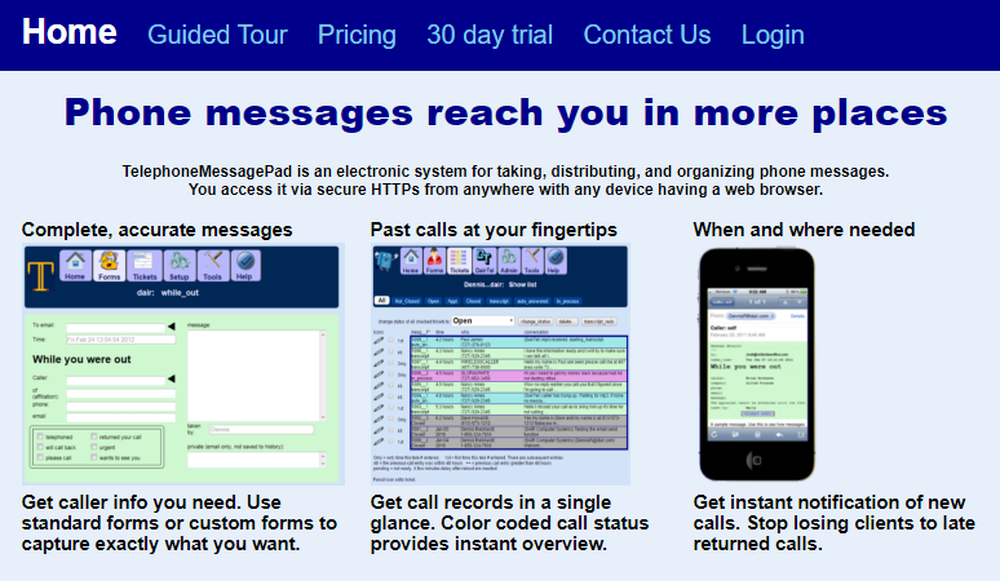 Telephone Message Pad Screenshot 1