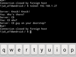 mobile telnet client connected to server