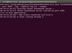 telnet server running - client(s) connected