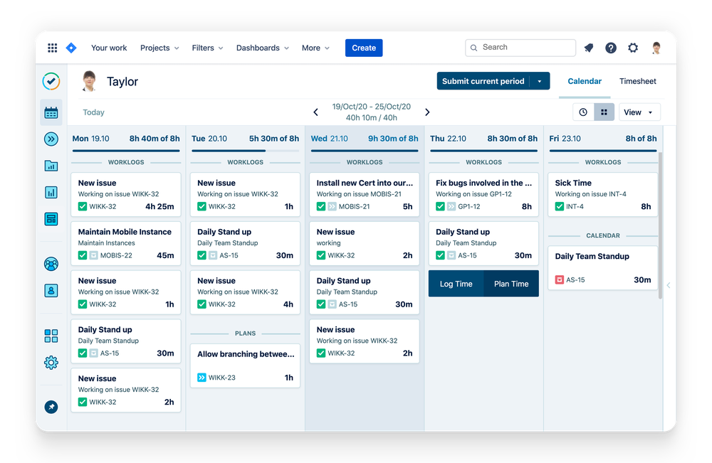 Tempo Timesheets - My Work view