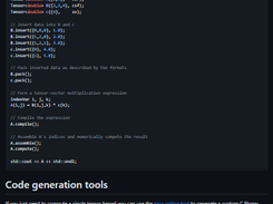 Tensor Algebra Compiler Screenshot 1