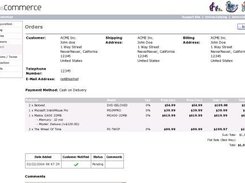 Administration Tool - Orders Page