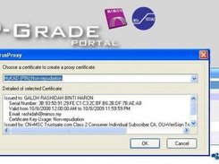 4. Select user certificate in Firefox