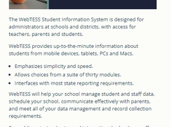 TESS Student Information System Screenshot 1